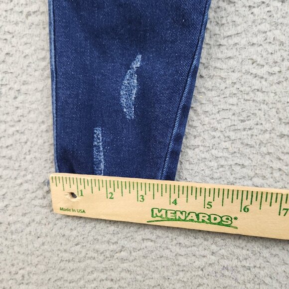 KanCan Jeans Womens 27 Blue Ankle Skinny Ripped Hem Stretch Button Fly Denim - Picture 7 of 14